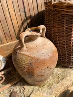 Brocante Franse wijnkruik, kruik - bruin gres, Antiek en Kunst, Ophalen of Verzenden