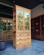 Hoge teak Vitrinekast | Ladenkast | Winkelkast #2258, Huis en Inrichting, Kasten | Vitrinekasten, Niet ingevuld, Gebruikt, 100 tot 150 cm