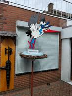 Geboorteborden / Ooievaar baby Express op echt nest van takk, Kinderen en Baby's, Ophalen, Nieuw, Geboortebord