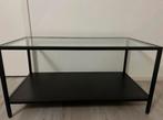 Moderne salontafel met glazen blad, Huis en Inrichting, Tafels | Salontafels, Ophalen, Vierkant, 50 tot 100 cm, Minder dan 50 cm