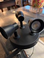 Zwarte Plafondspot met 3 LED Spots, Huis en Inrichting, Lampen | Spots, Gebruikt, Metaal of Aluminium, Ophalen of Verzenden, Led