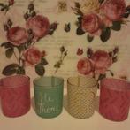 Set waxinelichthouders 4x, Overige materialen, Overige kleuren, Nieuw, Ophalen of Verzenden
