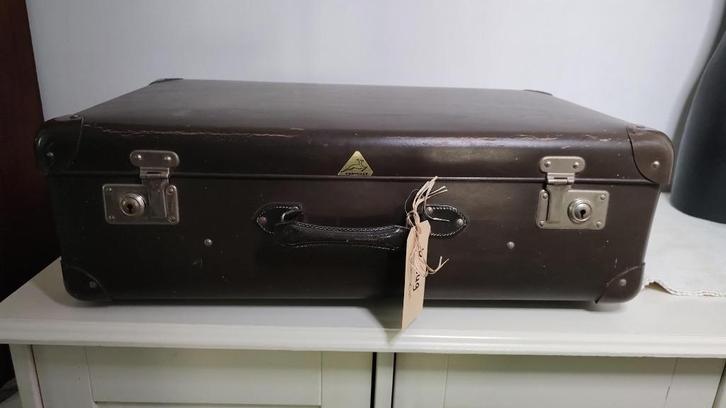 K549 VINTAGE jaren 40 koffer van VULCANFIBRE, Sieraden, Tassen en Uiterlijk, Koffers, Gebruikt, Overige materialen, 60 tot 70 cm