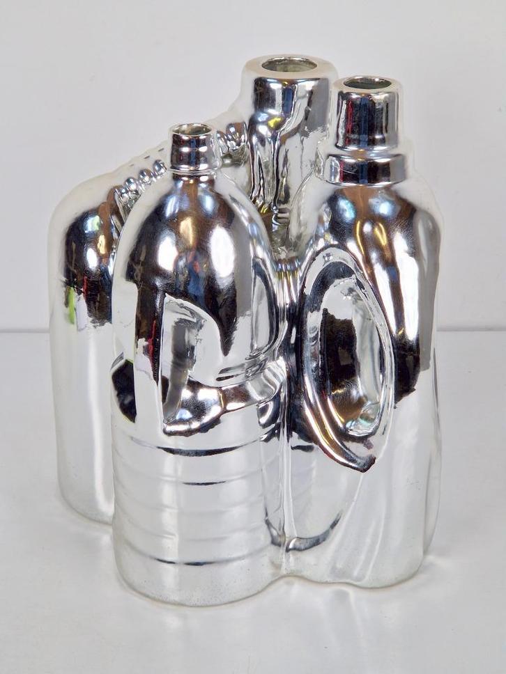 Pols Potten Keramiek vaas schoonmaakmiddelen zilver design, Antiek en Kunst, Kunst | Designobjecten, Ophalen of Verzenden