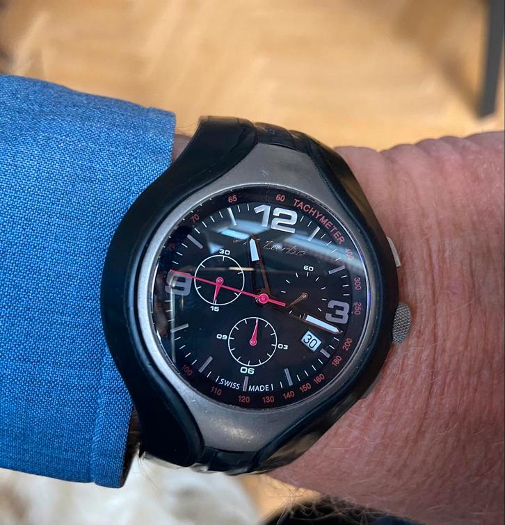 Porsche 911 turbo horloge, Sieraden, Tassen en Uiterlijk, Horloges | Heren, Gebruikt, Polshorloge, Overige merken, Staal, Kunststof