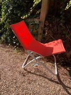 Plat opvouwbare camping of visstoel, lage zit, lichtgewicht, Ophalen, Zo goed als nieuw, Campingstoel