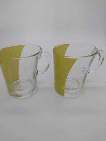 2 Senseo koffieglazen geel/groen beschikbaar voor biedingen