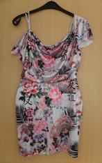 Aparte jurk met spaghettibandjes en carmen mouwen maat 38/40, Kleding | Dames, Jurken, Maat 38/40 (M), Overige kleuren, Ophalen of Verzenden