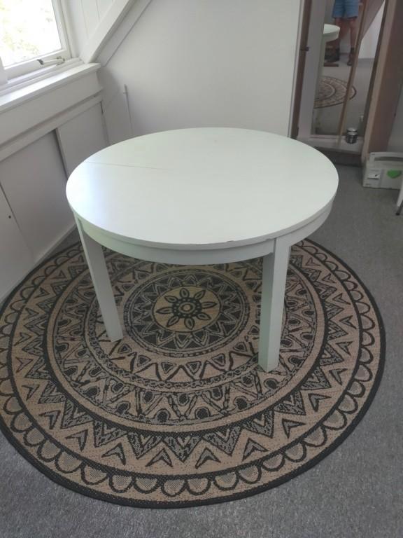 Ronde uitschuifbare tafel, Huis en Inrichting, Tafels | Eettafels, Zo goed als nieuw, 100 tot 150 cm, 100 tot 150 cm, Vijf personen of meer