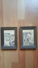 Prenten van oude ambachten ingelijst 2 stuks 14x18 cm., Ophalen of Verzenden, Zo goed als nieuw, Voor 1940, Prent