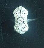 Art deco 14 K geel en wit gouden ring gezet met diamanten, Sieraden, Tassen en Uiterlijk, Antieke sieraden, Verzenden, Goud, Ring