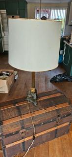 Franse tafellamp met bronzen voet, Ophalen, Gebruikt, Overige kleuren, Rond