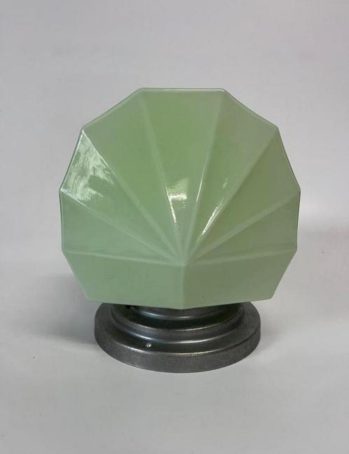Schitterende luxe groene zeldzame plafondlamp Art Deco, Antiek en Kunst, Antiek | Lampen, Ophalen of Verzenden