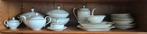 Compleet antiek/vintage servies met zilverrand, Ophalen