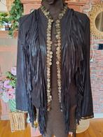 Suedine ibiza boho style  jas vest maat m l ambika, Gedragen, Maat 38/40 (M), Ophalen of Verzenden