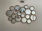 Luxe decoratieve hexagon spiegel , goudkleurig metaal, Ophalen, Minder dan 50 cm, Zo goed als nieuw, Minder dan 100 cm