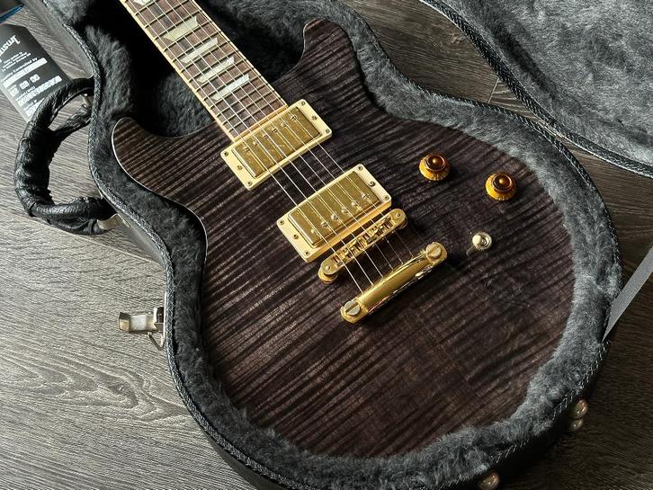 Gibson Les Paul Standard DC Trans Black Finish met Koffer, Muziek en Instrumenten, Snaarinstrumenten | Gitaren | Elektrisch, Gebruikt