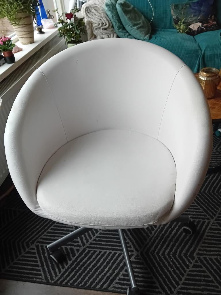 Draaistoel bureaustoel verstelbaar, Ophalen, Gebruikt, Wit, Bureaustoel