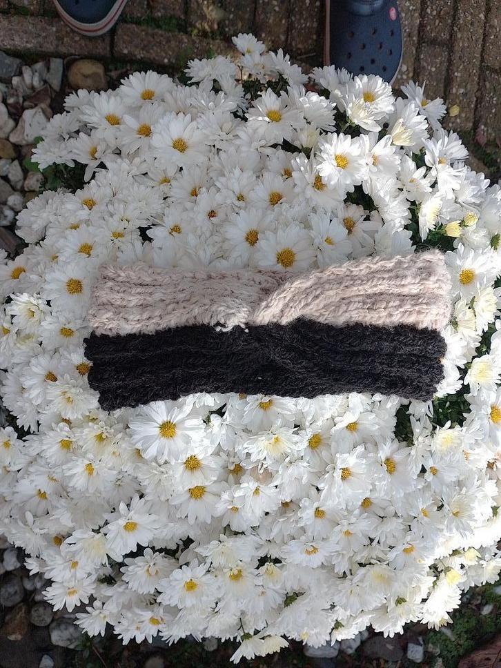 Alpaca yin yang hoofdband of oorwarmers zw/wit, handgemaakt, Kleding | Dames, Mutsen, Sjaals en Handschoenen, Nieuw, Muts, Maat 38/40 (M)