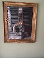 Schilderij met kaars en luiken, Ophalen of Verzenden, Zo goed als nieuw, Schilderij, 75 tot 100 cm