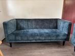 2 mooie 2 zits petrol blauwe bankstellen, Ophalen, Zo goed als nieuw, 75 tot 100 cm, Stof