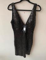 Most Wanted NL Zwarte Glitter Bodycon Jurk Met Pailletten, Maat 38/40 (M), Zwart, Nieuw, Ophalen of Verzenden