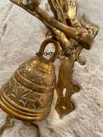Antieke Bronzen Bel met Wandhouder, Antiek en Kunst, Antiek | Koper en Brons, Ophalen of Verzenden, Brons