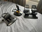 Thrustmaster T.16000M Hotas met rudder pedals flight sim/dcs, Computers en Software, Ophalen of Verzenden, Zo goed als nieuw, Thrustmaster/Logitech