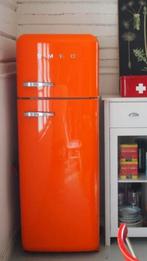 Oranje smeg koelkast, Met vriesvak, 200 liter of meer, Ophalen of Verzenden, Zo goed als nieuw
