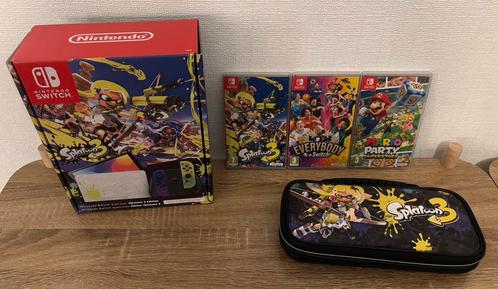 Nintendo switch splatoon 3 oled versie met 3 spellen en hoes, Spelcomputers en Games, Spelcomputers | Nintendo Switch, Zo goed als nieuw