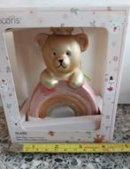 Kerstbal Kerstornament Beer op roze regenboog Decoris Glas, Ophalen of Verzenden