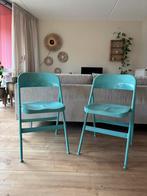 Twee blauwe klapstoelen, Ophalen, Zo goed als nieuw, Blauw, Twee