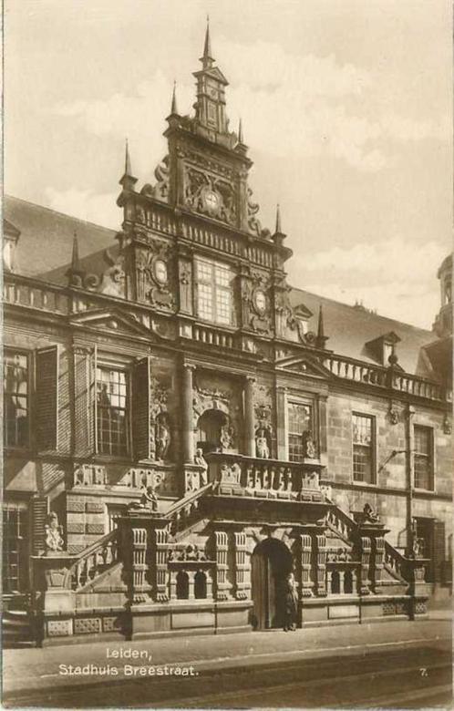(380-961-033) Leiden Breestraat Stadhuis, Verzamelen, Ansichtkaarten | Nederland, Zuid-Holland, Verzenden
