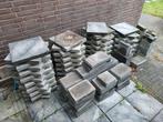 Partij tegels, opsluitbanden en blokken - antraciet/grijs, Tuin en Terras, Tegels en Klinkers, Ophalen, Nieuw, Beton, Terrastegels