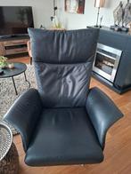2 zeer mooie lederen relax fauteuils zwart, Ophalen of Verzenden, Zo goed als nieuw, 75 tot 100 cm, 50 tot 75 cm