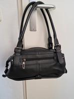 YVES RENARD  zwarte leren schoudertas, Ophalen of Verzenden, Zo goed als nieuw, Zwart