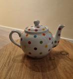 Theepotje, aardewerk, wit met gekleurde stippen, Antiek en Kunst, Ophalen