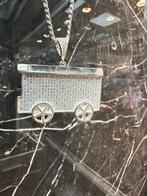 Prachtige 925 zilveren woonwagen hanger, Sieraden, Tassen en Uiterlijk, Kettinghangers, Overige voorstellingen, Nieuw, Ophalen of Verzenden