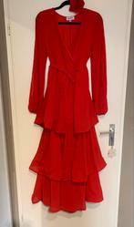 Faeriesty feestelijke rode stroken maxi jurk maat 42 /44, Kleding | Dames, Maat 42/44 (L), Ophalen of Verzenden, Onder de knie