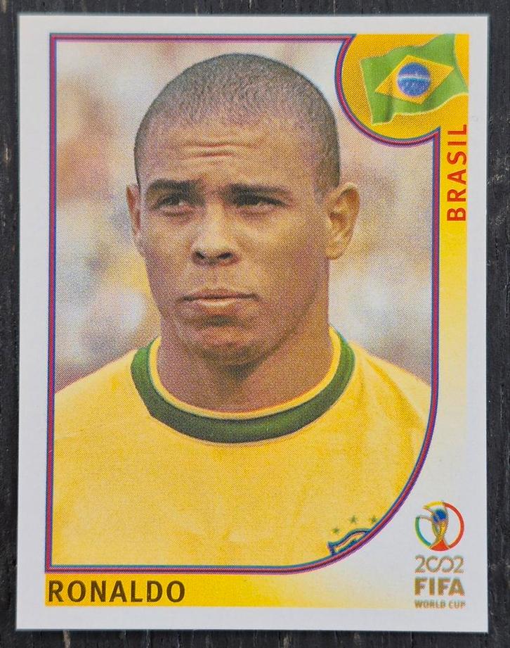 Panini sticker Ronaldo de Lima Nazário - Brazilië, WK 2002, Verzamelen, Sportartikelen en Voetbal, Zo goed als nieuw, Poster, Plaatje of Sticker