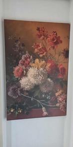 Bloemen canvas schilderij 116x75, Antiek en Kunst, Ophalen of Verzenden