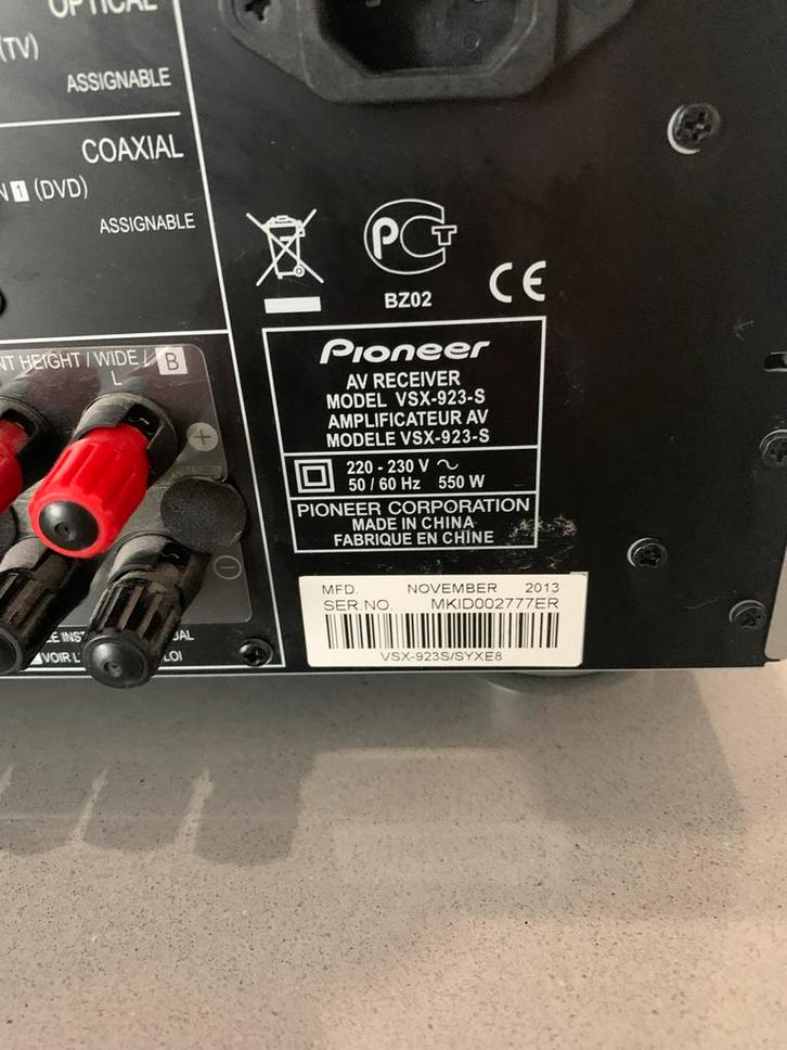 Pioneer VSX-923-S AV Receiver - Topstaat!, Audio, Tv en Foto, Versterkers en Receivers, Zo goed als nieuw, Pioneer, Ophalen