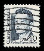 postzegel 1921 USA Claire Chennault, Postzegels en Munten, Postzegels | Amerika, Ophalen of Verzenden, Gestempeld, Noord-Amerika