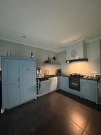 Luxe oud blauwe hoekkeuken., Huis en Inrichting, Keuken | Complete keukens, Ophalen, Gebruikt, Hoekkeuken