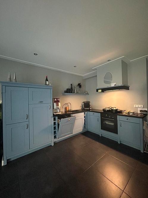 Luxe oud blauwe hoekkeuken., Huis en Inrichting, Keuken | Complete keukens, Gebruikt, Hoekkeuken, Ophalen