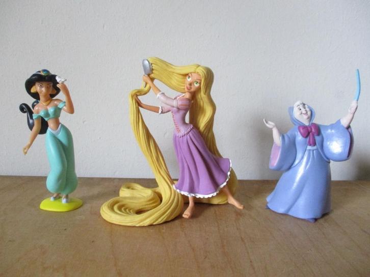 Disney: Jasmine, Rapunzel, Goede Fee, Bullyland, Verzamelen, Disney, Gebruikt, Beeldje of Figuurtje, Overige figuren, Ophalen of Verzenden