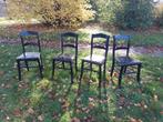 4 zwarte stoeltjes hout zwart geverft, Huis en Inrichting, Stoelen, Ophalen, Gebruikt, Twee, Zwart