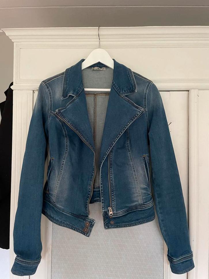LTB Spijkerjack / Bikerjack - Maat M, Kleding | Dames, Jasjes, Kostuums en Pakken, Zo goed als nieuw, Jasje, Maat 38/40 (M), Blauw