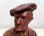 Buste Richard Wagner steen gesigneerd kleur bruin brons mooi, Ophalen