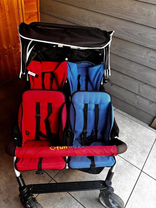 Vierlingwagen met accessoires, Kinderen en Baby's, Tweelingen en Meerlingen, Gebruikt, Kinderwagen of Buggy, Ophalen